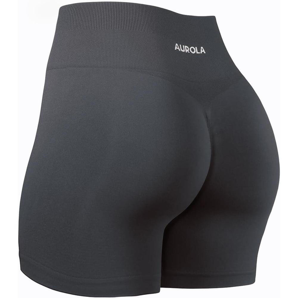 imageAUROLA Dream Tie Dye Workout Shorts for Women Seamless Scrunch Soft Active Shorts50 Asphalt Grey