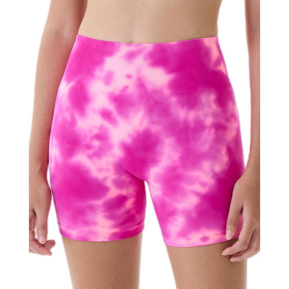 imageAUROLA Dream Tie Dye Workout Shorts for Women Seamless Scrunch Soft Active ShortsPink Tie Dye