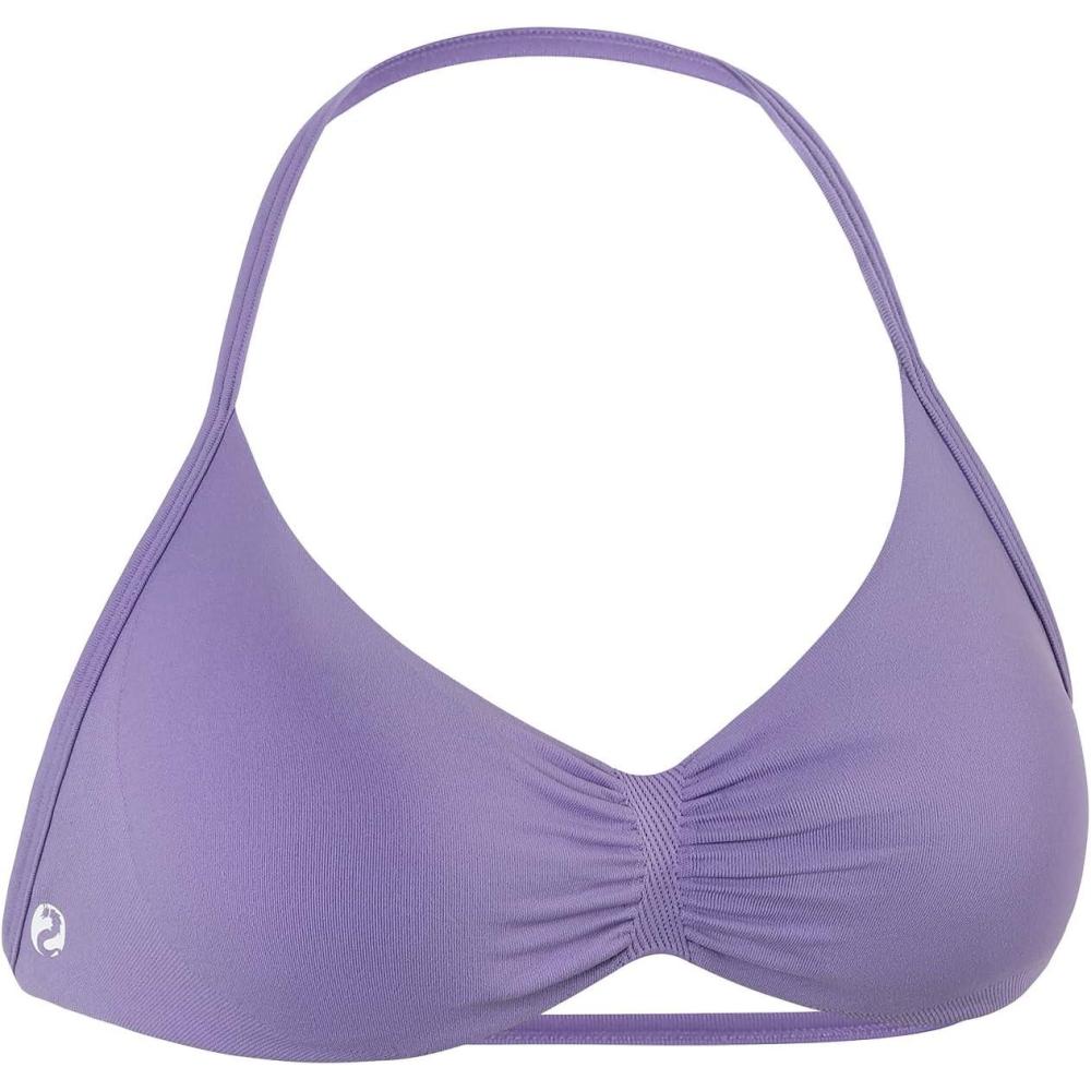 imageAUROLA Influence Strappy Bra Sports Bras for Women Backless Padded Impact Strappy Bra Workout Gym Yoga with Removable CupsChalk Violet