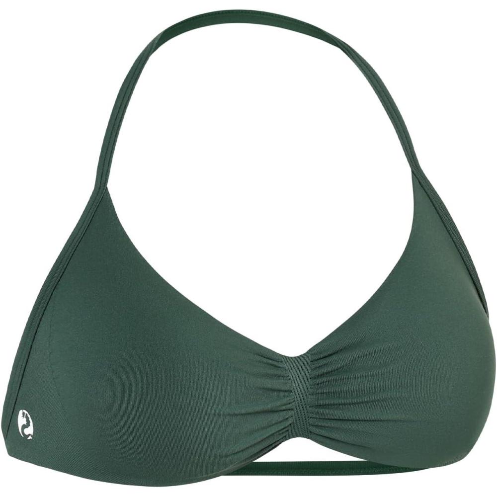 imageAUROLA Influence Strappy Bra Sports Bras for Women Backless Padded Impact Strappy Bra Workout Gym Yoga with Removable CupsEden Green