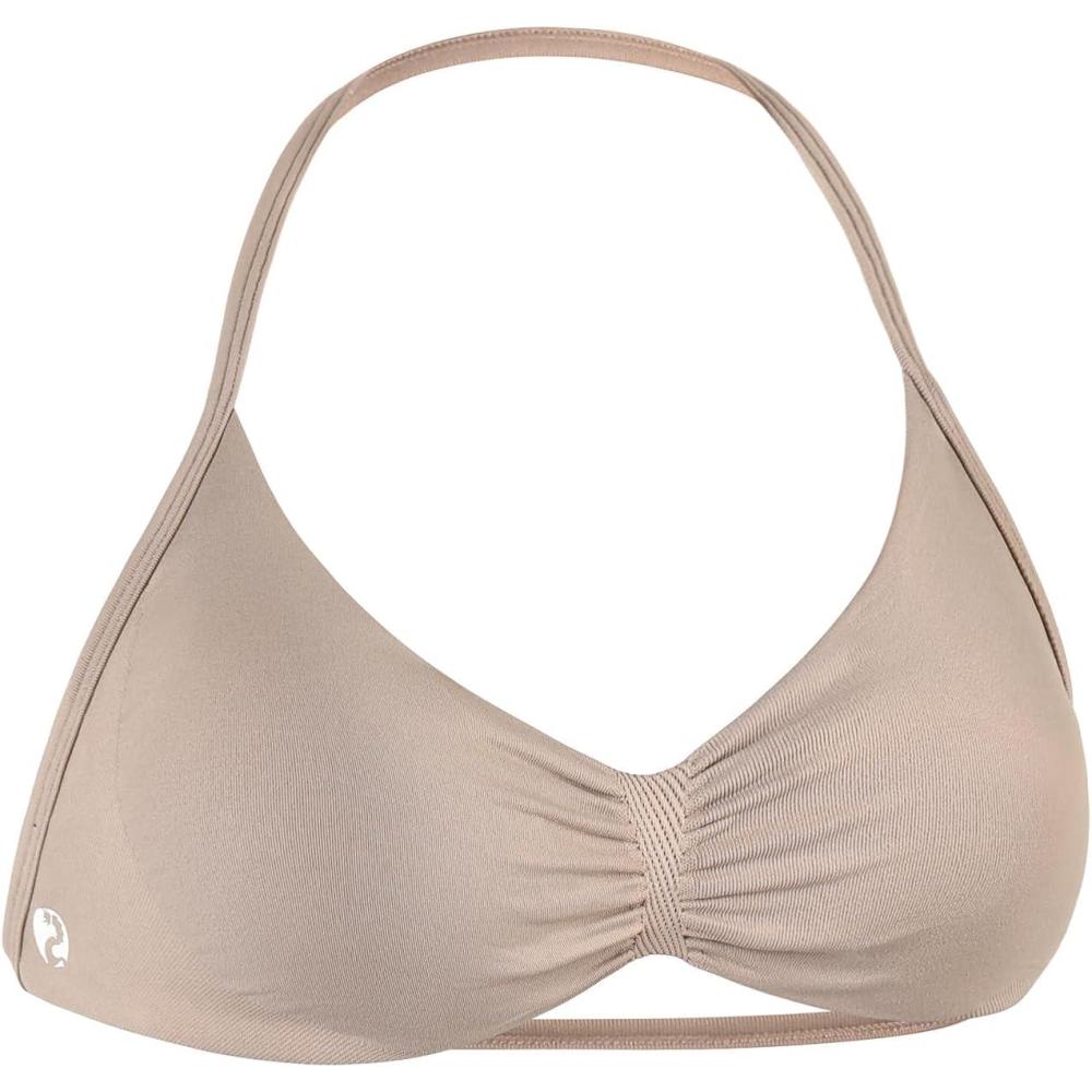 imageAUROLA Influence Strappy Bra Sports Bras for Women Backless Padded Impact Strappy Bra Workout Gym Yoga with Removable CupsNatural