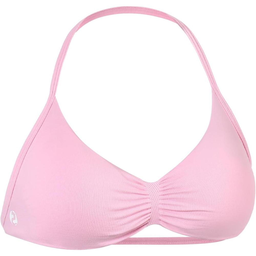 imageAUROLA Influence Strappy Bra Sports Bras for Women Backless Padded Impact Strappy Bra Workout Gym Yoga with Removable CupsSweet Pink