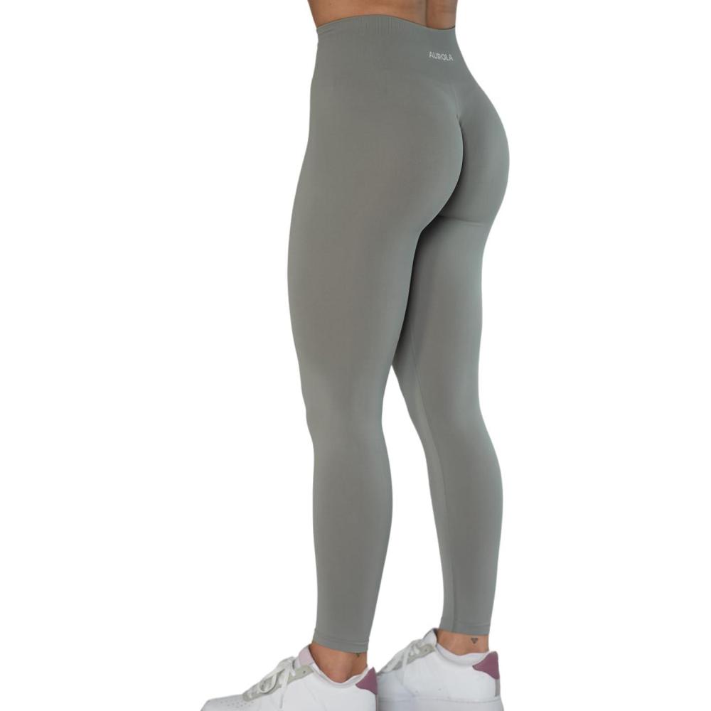 imageAUROLA Influence Workout Leggings for Women Seamless Compression Tummy Control Leggings Mid Rise Yoga PantsUltimate Gray
