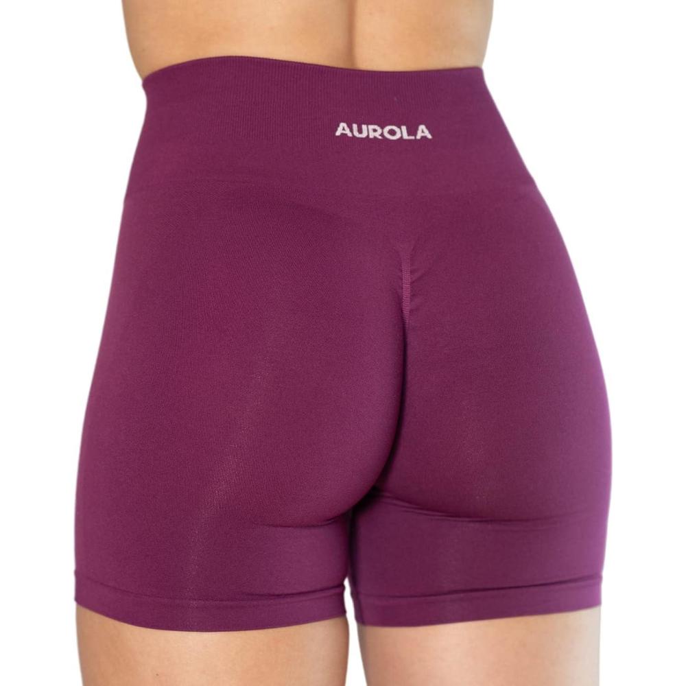 imageAUROLA Intensify Workout Shorts for Women Seamless Scrunch Short Gym Yoga Running Sport Active Exercise Fitness ShortsMagenta