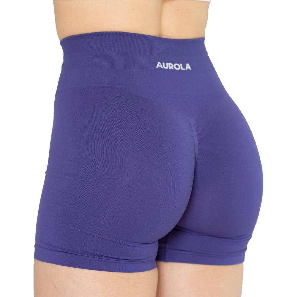 imageAUROLA Intensify Workout Shorts for Women Seamless Scrunch Short Gym Yoga Running Sport Active Exercise Fitness ShortsVery Peri