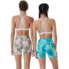 AUROLA Dream Tie Dye Workout Shorts for Women Seamless Scrunch Soft Active Shorts(Alpine Green Tie Dye)