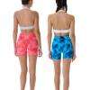 AUROLA Dream Tie Dye Workout Shorts for Women Seamless Scrunch Soft Active Shorts(Blue Fire Tie Dye)