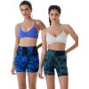 AUROLA Dream Tie Dye Workout Shorts for Women Seamless Scrunch Soft Active Shorts(Blue-black Tie Dye)