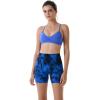 AUROLA Dream Tie Dye Workout Shorts for Women Seamless Scrunch Soft Active Shorts(Blue-black Tie Dye)