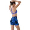 AUROLA Dream Tie Dye Workout Shorts for Women Seamless Scrunch Soft Active Shorts(Blue-black Tie Dye)