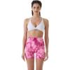 AUROLA Dream Tie Dye Workout Shorts for Women Seamless Scrunch Soft Active Shorts(Deep Red Tie Dye)