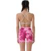 AUROLA Dream Tie Dye Workout Shorts for Women Seamless Scrunch Soft Active Shorts(Deep Red Tie Dye)