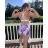 AUROLA Dream Tie Dye Workout Shorts for Women Seamless Scrunch Soft Active Shorts(Fantasy Jacaranda Tie Dye)
