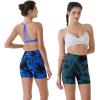 AUROLA Dream Tie Dye Workout Shorts for Women Seamless Scrunch Soft Active Shorts(Green-black Tie Dye)