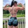 AUROLA Dream Tie Dye Workout Shorts for Women Seamless Scrunch Soft Active Shorts(Green-black Tie Dye)