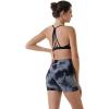 AUROLA Dream Tie Dye Workout Shorts for Women Seamless Scrunch Soft Active Shorts(Grey-black Tie Dye)