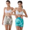 AUROLA Dream Tie Dye Workout Shorts for Women Seamless Scrunch Soft Active Shorts(Ink Tie Dye Green)