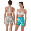 AUROLA Dream Tie Dye Workout Shorts for Women Seamless Scrunch Soft Active Shorts(Ink Tie Dye Green)