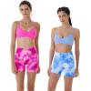 AUROLA Dream Tie Dye Workout Shorts for Women Seamless Scrunch Soft Active Shorts(Pink Tie Dye)