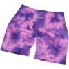 AUROLA Dream Tie Dye Workout Shorts for Women Seamless Scrunch Soft Active Shorts(Purple Fireworks Tie Dye)
