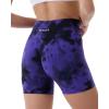 AUROLA Dream Tie Dye Workout Shorts for Women Seamless Scrunch Soft Active Shorts(Purple-black Tie Dye)
