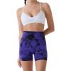AUROLA Dream Tie Dye Workout Shorts for Women Seamless Scrunch Soft Active Shorts(Purple-black Tie Dye)