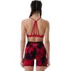 AUROLA Dream Tie Dye Workout Shorts for Women Seamless Scrunch Soft Active Shorts(Red-black Tie Dye)