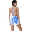 AUROLA Dream Tie Dye Workout Shorts for Women Seamless Scrunch Soft Active Shorts(White-diva Blue Tie Dye)