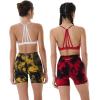 AUROLA Dream Tie Dye Workout Shorts for Women Seamless Scrunch Soft Active Shorts(Yellow-black Tie Dye)
