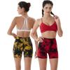 AUROLA Dream Tie Dye Workout Shorts for Women Seamless Scrunch Soft Active Shorts(Yellow-black Tie Dye)