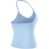 AUROLA Influence Longline Strappy Workout Halter Tops for Women,Removable Cups Padded Bras Impact Gym Yoga Sleeveless Top(Airy Blue)