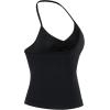 AUROLA Influence Longline Strappy Workout Halter Tops for Women,Removable Cups Padded Bras Impact Gym Yoga Sleeveless Top(Black)