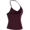 AUROLA Influence Longline Strappy Workout Halter Tops for Women,Removable Cups Padded Bras Impact Gym Yoga Sleeveless Top(Black Cherry)
