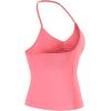 AUROLA Influence Longline Strappy Workout Halter Tops for Women,Removable Cups Padded Bras Impact Gym Yoga Sleeveless Top(Bubblegum)