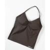 AUROLA Influence Longline Strappy Workout Halter Tops for Women,Removable Cups Padded Bras Impact Gym Yoga Sleeveless Top(Chestnut Brown)