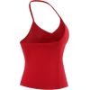 AUROLA Influence Longline Strappy Workout Halter Tops for Women,Removable Cups Padded Bras Impact Gym Yoga Sleeveless Top(Chili Red)
