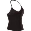 AUROLA Influence Longline Strappy Workout Halter Tops for Women,Removable Cups Padded Bras Impact Gym Yoga Sleeveless Top(Coffee)