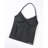 AUROLA Influence Longline Strappy Workout Halter Tops for Women,Removable Cups Padded Bras Impact Gym Yoga Sleeveless Top(Dark Grey)