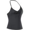 AUROLA Influence Longline Strappy Workout Halter Tops for Women,Removable Cups Padded Bras Impact Gym Yoga Sleeveless Top(Dark Grey)