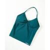 AUROLA Influence Longline Strappy Workout Halter Tops for Women,Removable Cups Padded Bras Impact Gym Yoga Sleeveless Top(Deep Teal)