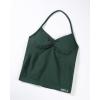 AUROLA Influence Longline Strappy Workout Halter Tops for Women,Removable Cups Padded Bras Impact Gym Yoga Sleeveless Top(Eden Green)