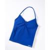 AUROLA Influence Longline Strappy Workout Halter Tops for Women,Removable Cups Padded Bras Impact Gym Yoga Sleeveless Top(Klein Blue)