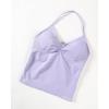 AUROLA Influence Longline Strappy Workout Halter Tops for Women,Removable Cups Padded Bras Impact Gym Yoga Sleeveless Top(Lavender)