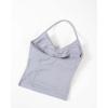 AUROLA Influence Longline Strappy Workout Halter Tops for Women,Removable Cups Padded Bras Impact Gym Yoga Sleeveless Top(Lilac Gray)