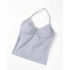 AUROLA Influence Longline Strappy Workout Halter Tops for Women,Removable Cups Padded Bras Impact Gym Yoga Sleeveless Top(Lilac Gray)