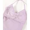 AUROLA Influence Longline Strappy Workout Halter Tops for Women,Removable Cups Padded Bras Impact Gym Yoga Sleeveless Top(Lilac Snow)