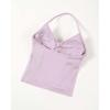 AUROLA Influence Longline Strappy Workout Halter Tops for Women,Removable Cups Padded Bras Impact Gym Yoga Sleeveless Top(Lilac Snow)