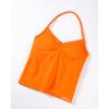 AUROLA Influence Longline Strappy Workout Halter Tops for Women,Removable Cups Padded Bras Impact Gym Yoga Sleeveless Top(Persimmon Orange)