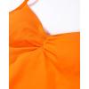AUROLA Influence Longline Strappy Workout Halter Tops for Women,Removable Cups Padded Bras Impact Gym Yoga Sleeveless Top(Persimmon Orange)