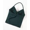 AUROLA Influence Longline Strappy Workout Halter Tops for Women,Removable Cups Padded Bras Impact Gym Yoga Sleeveless Top(Ponderosa Green)